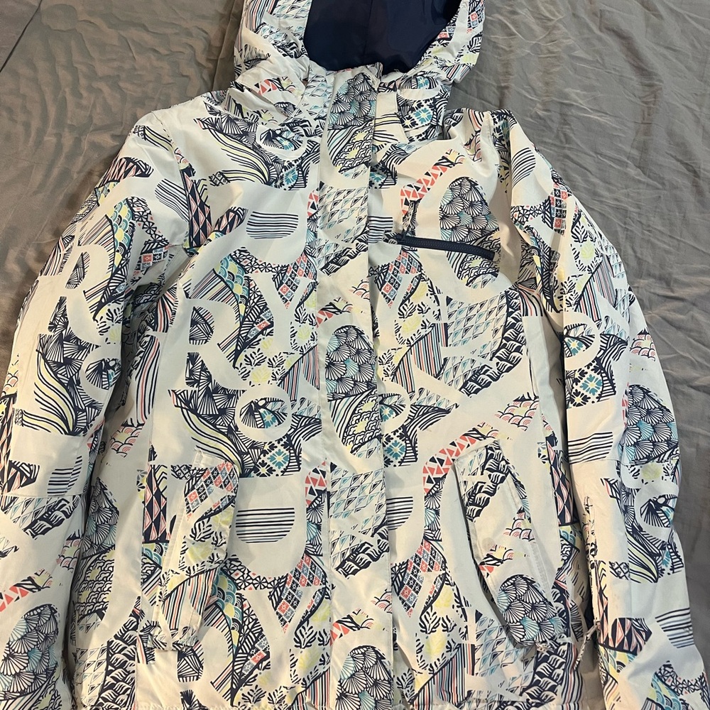 Roxy white patterned ski jacket